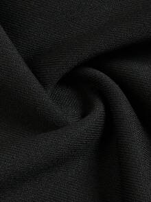 Women Fall Elegant Collared V Neck Long Sleeve Sweatshirt, Ruffle Detail, Loose Pullover Top For Holiday Festival Daily Outfit - Black and White - View 4