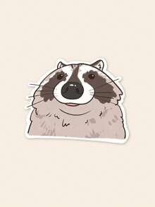 1pc Cute Raccoon Animal Sticker, "Trash Panda" Decal For Phone Case & Journal, Funny Wildlife Stationery Decor - Multicolor - View 1
