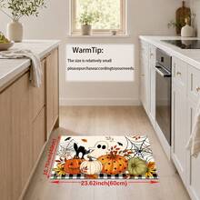 1/2pcs Halloween Pumpkin & Ghost Pattern, Vintage Diatomaceous Earth Bath Mat, Super Absorbent, Non-Slip, Perfect For Bathroom, Kitchen And Dining Room, Quick Drying, Machine Washable, Perfect Gift For Home Decor And Bathroom Mat - Multicolor - View 11