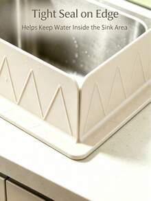 1pc Kitchen Faucet Splash Guard Silicone Mat, Green And White Optional, Sink Countertop Anti-Stain Drainage Pad, Anti-Water Accumulation Waterproof Design, Easy To Wipe Surface, Suitable For Kitchen Sink Faucet And Cookware Area - View 6
