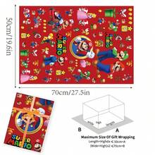 asmodee Mario Gift Wrapping Paper, 5 Sheets Per Pack, With High-Definition Game Character Patterns, Suitable For Hand-Decorating Gift Wrappings For Holidays, Daily Use, And Birthdays. - Multicolor - View 3