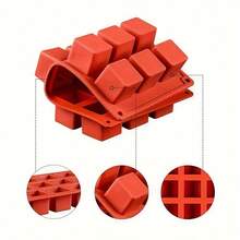 Square Silicone Mold 15 Cavities Soft Easy Release Durable Suitable For Chocolate, Mousse, Cake, Cheesecake, Truffle Chocolate, Caramel, Jelly, Brownie, Handmade Soap Making, Creative Desserts And Craft Projects, Kitchen Baking Decoration Tool - Multicolor - View 3