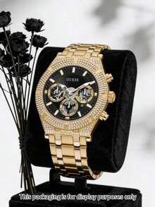 GUESS Horizon Series Men's Quartz Chronograph Watch, Round Black Dial With Roman Numerals, Suitable For Business, Commuting And Daily Wear - WATCH - View 2