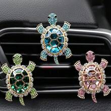 1/3pcs Alloy Rhinestone Turtle Car Air Vent Aromatherapy Clip, Creative Turtle Fragrance Clip With Rhinestone Decor, Includes Solid Fragrance Pad - Multicolor - View 13