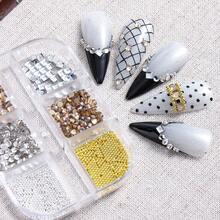 1Box 3D Rhinestone Nail Art; Mixed Pearl, Steel Beads, And Irregular Rhinestone Flat Design. Y2K Cute And Charming Nail Decorations. DIY Nail Salon Accessories. - Multicolor - View 4