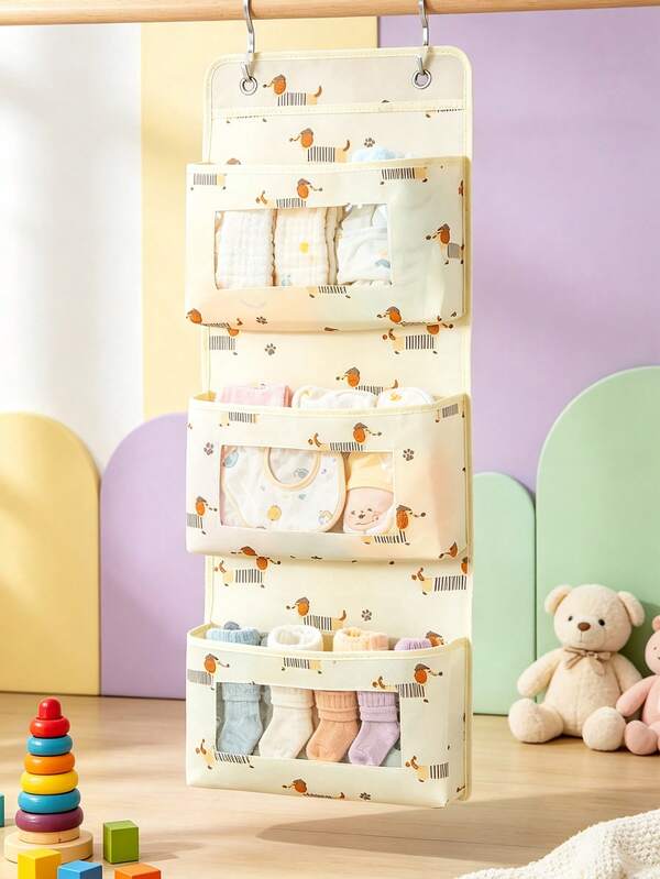 Wall-Mounted Storage Organizer Bag, Multi-Pocket Fabric Hanging Bag, Suitable For Baby Room Small Toys And Miscellaneous Items