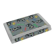 1pc Cool Cartoon Game Console Trifold Wallet, Neck Hanging Wallet, Gift For Boys And Girls, Suitable For Daily Use - Grey - View 5