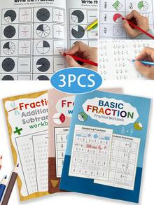 Kids Fraction Practice, Learn Fractions With Fraction Wall, Fraction Chart, Number Line, Compare Fractions, Fraction Addition & Subtraction, Preschool Kindergarten Homeschool Math Learning Tool, Educational School Supplies - Multicolor - View 11