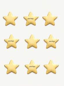1/5/10/30/50/100pcs Customized Engraved Mirror Stainless Steel Labels, Star Labels, Polished Material, Suitable For Personalized Name Buttons For Knitted, Handicrafts And Handmade Products, Supports All Languages - Multicolor - View 12