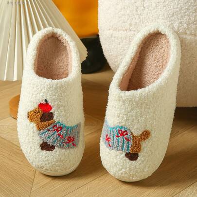 Pantuflas de peluche con patrón de perro Corgi adorable, cabeza blanca, suela gruesa, pantuflas de peluche reforzadas, regalo festivo para mujeres, pantuflas para el hogar, pantuflas para mujer, pantuflas de interior cálidas y cómodas, pantuflas de invierno cómodas para mujer, forro de peluche, suela gruesa antideslizante para zapatos de interior, cálidas y cómodas, adecuadas para dormitorio y sala de estar, zapatos casuales lindos para el hogar, adecuados para la calidez del hogar en invierno, regalo ideal de cumpleaños, regalo de Año Nuevo y regalo del Día de San Valentín.