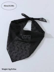 1件原創花卉刺繡女款髮箍頭巾，適合日常與度假穿著 - 黑色 - 查看 4