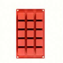 Square Silicone Mold 15 Cavities Soft Easy Release Durable Suitable For Chocolate, Mousse, Cake, Cheesecake, Truffle Chocolate, Caramel, Jelly, Brownie, Handmade Soap Making, Creative Desserts And Craft Projects, Kitchen Baking Decoration Tool - Multicolor - View 4