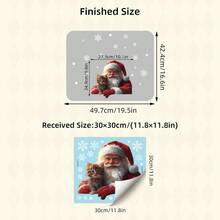 1pc 3D Santa Claus Window Sticker - Snowflake Decoration, Electrostatic Adsorption Double-Sided Visible, No Residue Christmas Glass Sticker, Removable Holiday Decoration, Christmas Store Window Sticker, Detachable Snowman Sticker, Removable Snowflake Dots - Multicolor - View 5