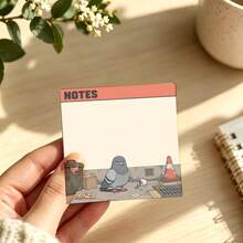 1/4 Pcs Funny Grumpy Pigeon Non-Sticky Notepad Memo Pad, Cute Cartoon Street Scene Tear-Off Writing Paper, Office School Supplies Desk Additions For Daily Planning & Doodles - one-size - View 4