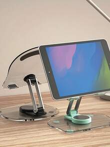 Acrylic Flat Phone Stand, Cute And Practical, 360° Rotatable, Foldable For Easy Carrying, Available In Black, Pink, Green And White. Choose Your Favorite Color For A Better Appearance - A - View 4