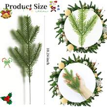 1/10/20pcs Artificial Pine Branches, Faux Pine Needle Foliage, Christmas Greenery Pine Sprigs, Christmas Home Decor, Mixed Color Christmas Tree Branches, DIY Craft Materials, Farmhouse Style - Multicolor - View 13