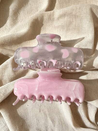 2 buah/1 buah Jepit Rambut Wanita 12cm/4.72in Motif Leopard Pink Mengkilap, Ringan, Terbuat dari Plastik, Aksesori Rambut Minimalis Elegan dan Modis untuk Rambut Tebal dan Kasar, Cocok untuk Pemakaian Sehari-hari, Acara Santai, Pesta, Perjalanan, Liburan, Kuncir Kuda, Sanggul, Mencuci Muka, Mandi, Riasan, Mencocokkan Pakaian, Aksesori Rambut