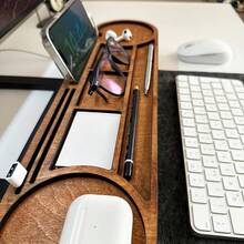 Compact Wooden Desk Organizer - Perfect For Pens, Fashion Glasses, Phone And Keyboard Tray - Minimalist Design Durable Wooden Office Accessory, Natural Finish, Ideal Gift For Father's Day, Christmas, Birthday, Office Supplies And Corporate Gifts, Desk Decor, Workspace Organization, Streamlined Design - Multicolor - View 6