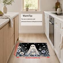 1/2pcs Halloween Ghost Pattern, Vintage Diatomaceous Earth Bath Mat, Super Absorbent, Non-Slip, Perfect For Bathroom, Kitchen And Dining Room, Quick Drying, Ideal Gift For Home Decor And Bathroom Mat - Multicolor - View 10