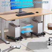 Dudukan Komputer Portabel dengan Roda, Rak Penyimpanan untuk Komputer Desktop di Rumah dan Kantor - Beraneka warna - View 4