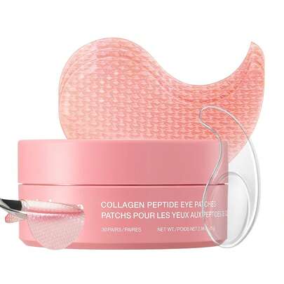 Patchs pour les yeux au collagène, patchs pour les rides du sourire du visage, masque sous les yeux pour les ridules et les poches, essentiels de voyage et cadeaux de soins personnels pour les femmes, soins de la peau coréens (60 pièces)
