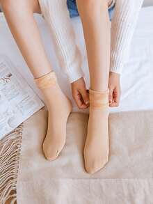 1/2/4/5 Pairs Of New Women's Winter Thickened Warm Short Socks,Ce Socks, Snowce Socks, Home Socks, Snow Socks Autumn Winter Warm Mid-Calf Socks - Multicolor - View 4