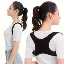 ComfortFit Unisex Posture Corrector, Adjustable Breathable Orthopedic Support Strap, Seamless Upper Back, Spine, Neck And Shoulder Support, Suitable For Daily Wear, Clavicle Stabilization, Promotes Healthy Posture, Prevents Hunchback, Plus Size - Black - View 4