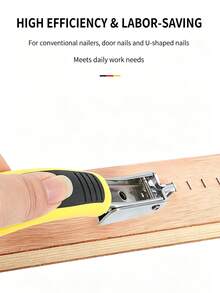 1PC/Lever-Style Handheld Nail Puller, Plastic Handle With Rubber Grip, Alloy Forged Nail Head, Rust-Resistant, Lever Mechanics Fast Nail Removal, Wood Surface Thumbtack Decoration Seam Nail Removal, U-Shaped Door Nail Staple Removal, Woodworking Professional Home Decoration Repair Master, DIY Multi-Purpose Nail Removal Tool - A - View 4