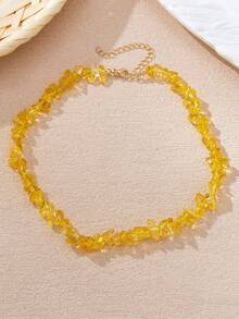 1pc Asymmetrical Geometric Crushed Stone Beaded Necklace, Suitable For Beach, Vacation, Party, Banquet And Daily Wear - Necklace - View 15