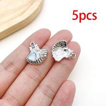 5/20pcs Silvery Plated Blue Rhinestone Charms Dolphin Shell Star Heart Butterfly Owl Pendant For DIY Bracelet Necklace Earring Jewelry Making Findings - Blue - View 23