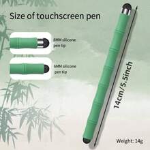 Creative Bamboo Capacitive Pen For Mobile Phones, Tablets, And General Drawing And Handwriting Use. Touch Pen For General Writing. - Green - View 3