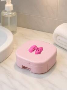 Bow Makeup Mirror Jewelry Storage Box, Plastic Drawer-Style Multi-Layer Cosmetic Mirror, Foldable Convenient Small Mirror Box, Foldable Covered Storage Box, Lightweight Dustproof, High Definition Mirror Surface, Smooth Sliding Drawers, Dressing Table Layered Compartments For Necklaces Rings Hair Clips, Fits Flat Inside Travel Suitcase With Lid Closed, Suitable For Women, College Students, Office Workers, Perfect Gift Between Friends, Protective Souvenir, Birthday Gift - Multicolor - View 4
