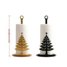 1pc Christmas Tree Hollow Iron Art Kitchen Paper Towel Holder,Desktop Christmas Decoration, Suitable For Home Kitchen Countertop Storage, Sturdy And Elegant, Universal Golden/Black Model - Multicolor - View 5