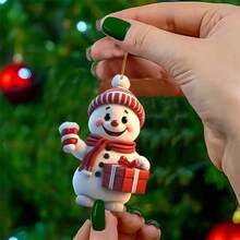 5pcs Christmas Party Decor Christmas Tree & Santa Claus Ornaments (Flat Style) - Multicolor - View 12