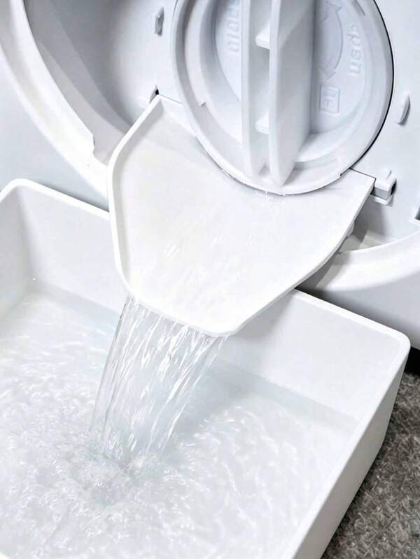1 stuk Trommelwasmachine Afvoeruitlaat Wateropvangbak, Wasmachine Afvoerbak, Universele Wasmachine Waterbak Met Afvoergeleider, Filter Restwaterbak, Voorkomt Effectief Overstroming En Natte Vloer In De Wasruimte