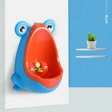 Urinal Latihan Buang Air Kecil Bentuk Katak untuk Balita Laki-laki, dengan Target Berputar, Dipasang di Dinding dengan Pengait, Aneka Warna - MultiWarna - View 7