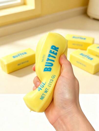 1pcsButter Stick Squishy Stress Relief Squeeze Toy, Soft Kneadable Fidget Toy, Desktop Decor, Relax Toy For Students And Office Workers, For Various Gifting Occasions