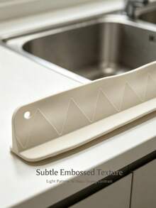 1pc Kitchen Faucet Splash Guard Silicone Mat, Green And White Optional, Sink Countertop Anti-Stain Drainage Pad, Anti-Water Accumulation Waterproof Design, Easy To Wipe Surface, Suitable For Kitchen Sink Faucet And Cookware Area - View 10