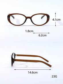1 Pair Women's Cat Eye Retro Non-Prescription Glasses Glasses, High-End Personalized Design, Daily Wear Accessory For Back To School Season - Clear - View 7