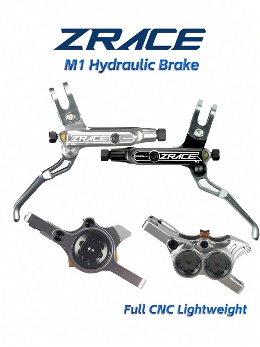 ZRACE M1/X2/X4 Silver Black Mountain Bike Hydraulic Brake, Full CNC Lightweight Design, Mountain Bike Oil Disc Brake Front And Rear Wheels - Black - View 1