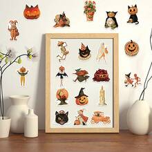 50Pcs Retro Halloween Stickers, School Supplies Back To School, Decor Notebook Water Bottle Luggage, Student DIY, Birthday & Back To School - Multicolor - View 10