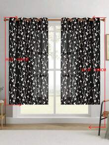 1pc/2pcs Premium Boho Style Embroidered Sheer Curtains For Living Room & Bedroom, Minimalist Line Art Voile Drapes, Fade Resistant Soft Light Blocking Breathable Home Decor, Easy To Install And Maintain - Black - View 27