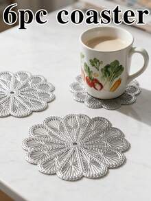 12pcs Gold Hollow PVC Drink Coasters, Washable Table Decor, Non-Slip Table Mat, Breathable And Heat Dissipating, Lightweight And Easy To Store, Suitable For Restaurant, Cafe, Homestay, Afternoon Tea, Holiday, Party, Gathering, Birthday, Wedding, Dinner - Multicolor - View 11