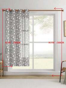 1pc/2pcs Premium Boho Style Embroidered Sheer Curtains For Living Room & Bedroom, Minimalist Line Art Voile Drapes, Fade Resistant Soft Light Blocking Breathable Home Decor, Easy To Install And Maintain - Grey - View 49