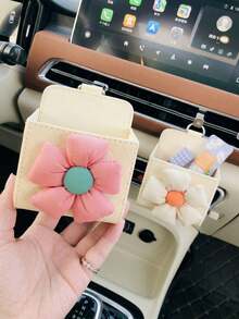 KELEEL Car Air Vent Mount Storage Box | Artificial Leather Car Phone Storage Bag, Interior Accessory - Multiple Styles - View 3