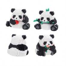 Panda Building Block Model, Assembled Construction Blocks, Collectible Model Gift For Building Block Enthusiasts, Suitable As Home Decor And Birthday Gift, Halloween, Christmas Gift - Animal Building Blocks - View 7