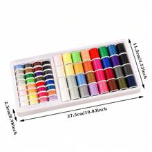 64 Colors Sewing Thread Spool Set, Polyester Pre-Wound Bobbin Thread, Suitable For Handmade And Machine Sewing DIY Craft Embroidery Supplies - 64 Polyester Bobbin Thread - View 2