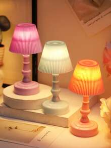1pc Street Side Street Light Design LED Mini Table Lamp Desktop Luminous Decoration Small Ornaments Children's Bedroom Bedside Decoration Small Night Light Atmosphere Light,Christmas Decor Lights - Pleated - View 2