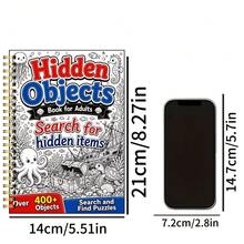 1pc Hidden Object Puzzle Game Book, Coloring Book, Tracing Book, Drawing Book, Doodle Book, Coloring Book, For Hidden Object Puzzle, Focus Training And Coloring Doodle, Suitable For Home Leisure, Hobby Puzzle Entertainment In Various Scenarios, Suitable For Women, Teen Puzzle Enthusiasts, Massive Underwater Treasure Ocean Creature Hidden Objects, Spiral Bound For Smooth Flipping, Rich Detailed Line Art, Combines Hidden Object And Coloring Dual Gameplay, Relieves Stress And Passes Leisure Time, Can Be Used As Holiday Gift. - Multicolor - View 6
