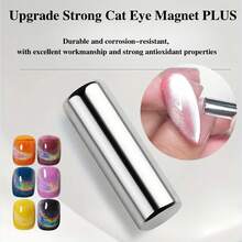 Super Strong Thick Striped Cat Eye Magnet, Used For Gel Nail Polish 3D Line Stripe Effect, French Multi-Function Magnet Pen Tool, Nail Art Supplies, Nail Art Tools, Nail Art Accessories, Back To School, Nails, Nail Tips Nail Art Tools - Silver - View 3